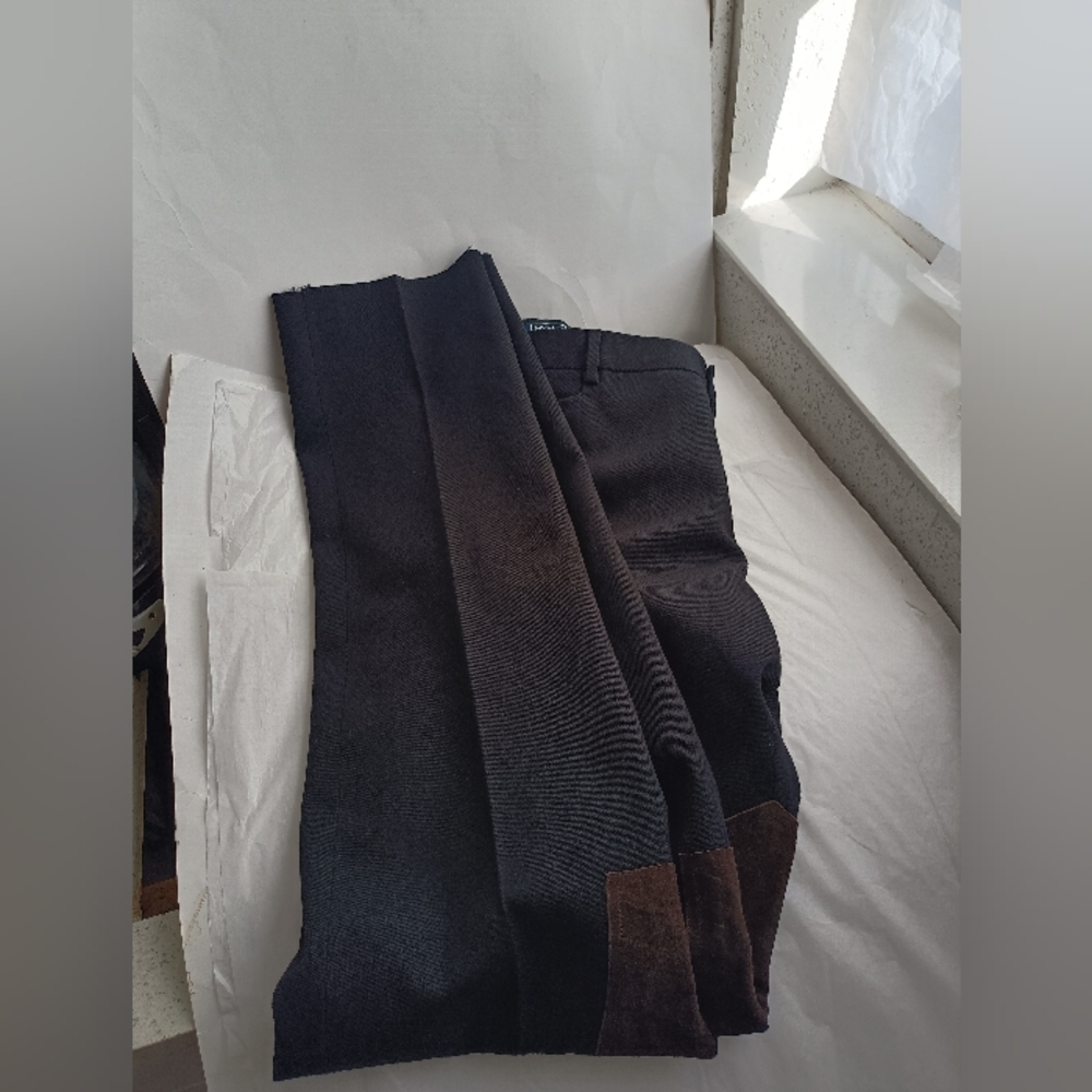 Ralph Lauren Equestrian men’s suede knees luxury pants Italy new display sz 40 - Picture 2 of 11